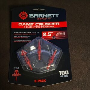 Game Crusher 4-Blade Hybrid Broadheads - Red